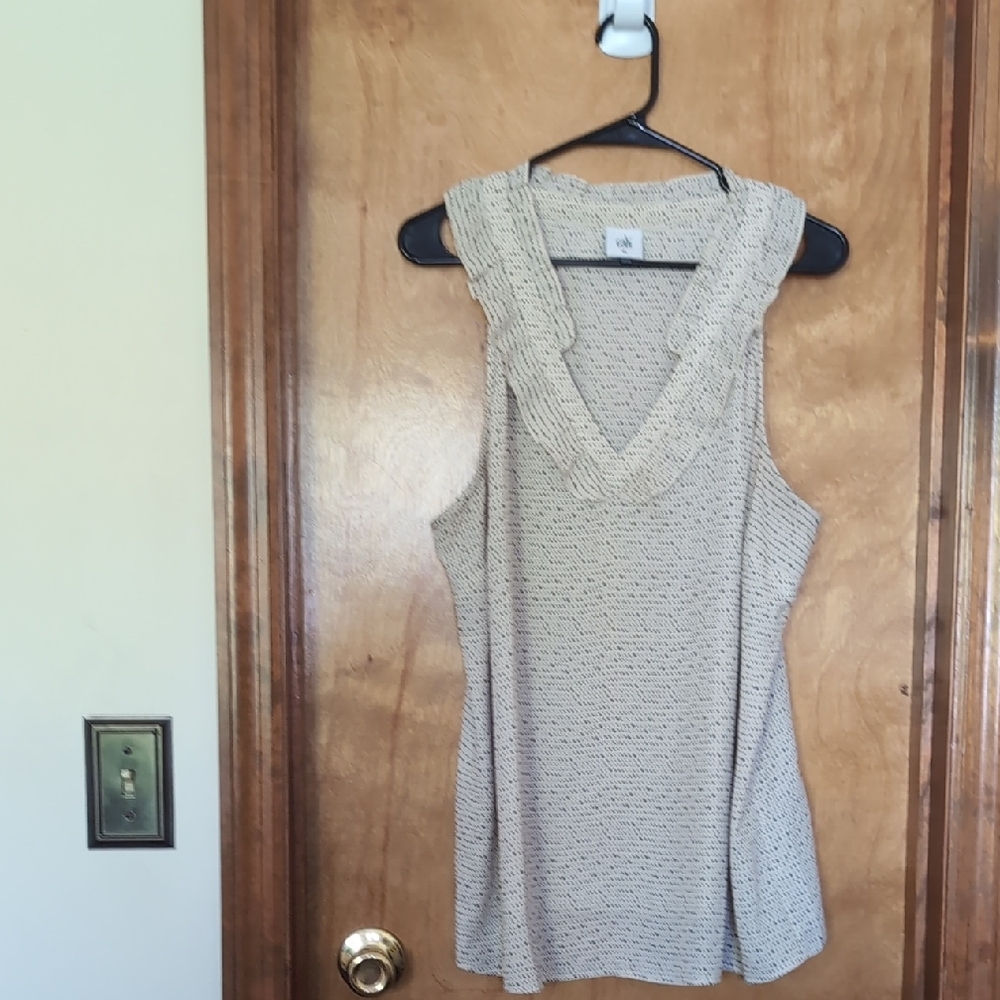 CAbi Beige Textured Tank Top